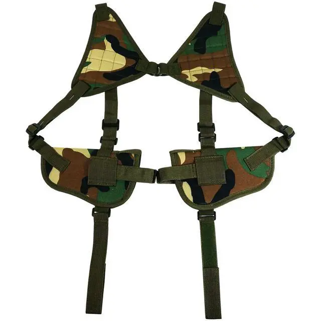 Alt view image 3 of 4 - Every Day Carry Tactical Under Arm Shoulder Double Pistol Holster Pouch - Camo