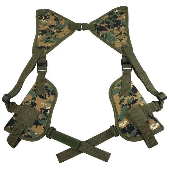 Alt view image 5 of 7 - Every Day Carry Tactical Under Arm Shoulder Double Pistol Holster - Digital Camo