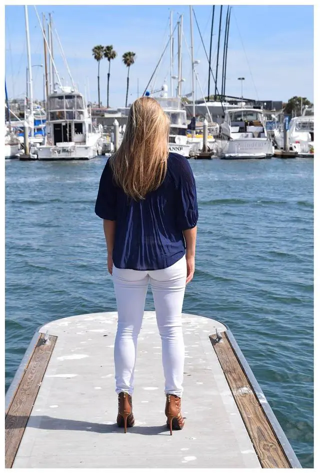 Alt view image 5 of 7 - Chiffon Pleated Summer Time Womens Fashion Blouse 3/4 Sleeve Shirt Navy Small