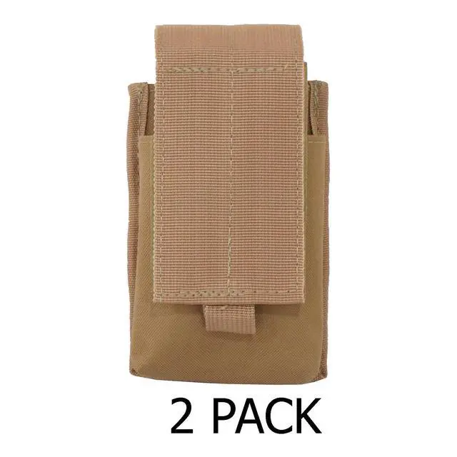 Alt view image 7 of 7 - 2 Pack Every Day Carry Tactical MOLLE Double Rifle Magazine Pouch - Tan