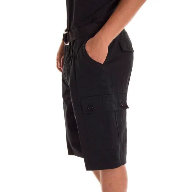 Alt view image 2 of 6 - Alta Designer Fashion Men's Cargo Shorts, Twill Belt Included - Black Size 30
