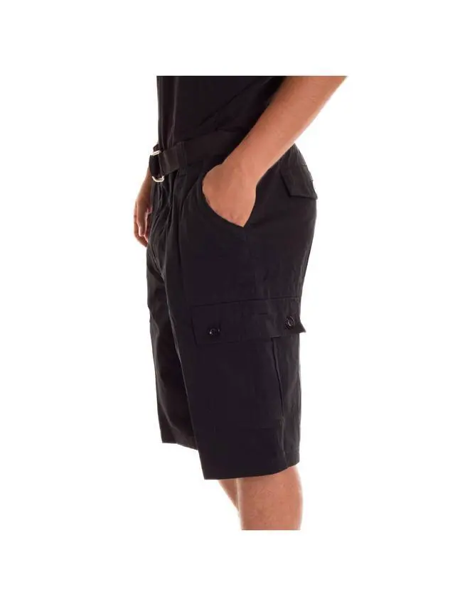 Alt view image 5 of 6 - Alta Designer Fashion Men's Cargo Shorts, Twill Belt Included - Black Size 30