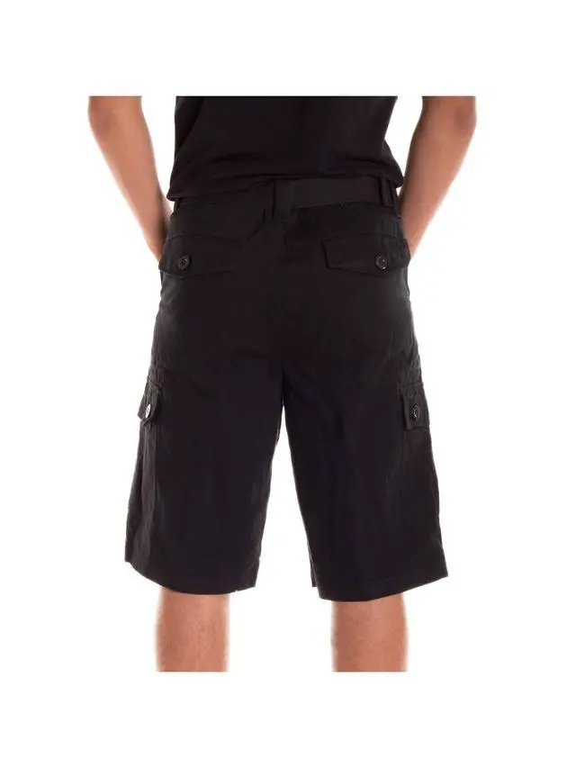 Alt view image 6 of 6 - Alta Designer Fashion Men's Cargo Shorts, Twill Belt Included - Black Size 30