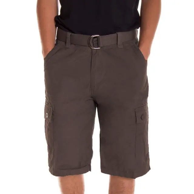 Alt view image 5 of 7 - Alta Designer Fashion Men's Cargo Shorts, Twill Belt Included - Coffee Size 34