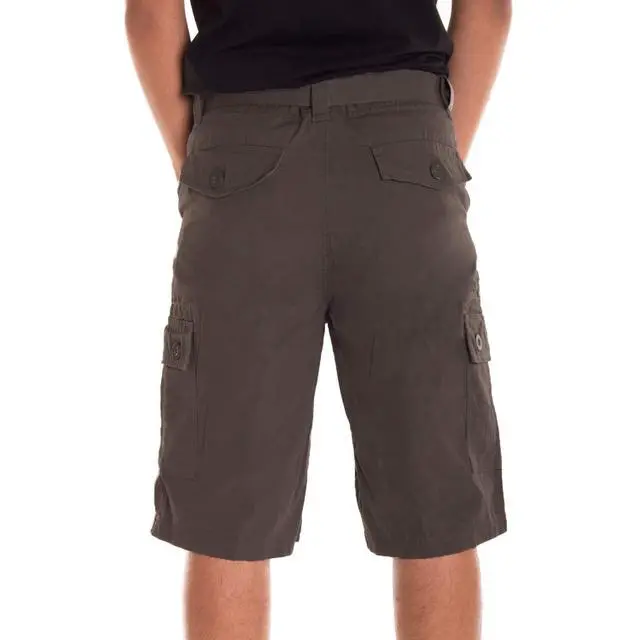 Alt view image 6 of 7 - Alta Designer Fashion Men's Cargo Shorts, Twill Belt Included - Coffee Size 34
