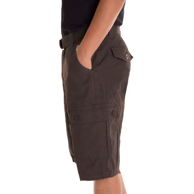 Alt view image 7 of 7 - Alta Designer Fashion Men's Cargo Shorts, Twill Belt Included - Coffee Size 34
