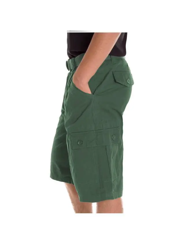 Alt view image 5 of 6 - Alta Designer Fashion Men's Cargo Shorts, Twill Belt Included - Green Size 32