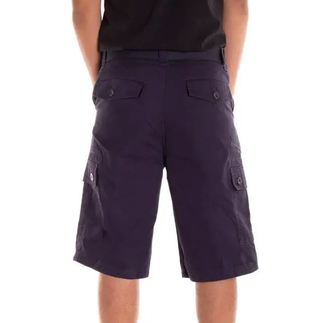 Alt view image 7 of 7 - Alta Designer Fashion Men's Cargo Shorts, Twill Belt Included - Navy Size 42