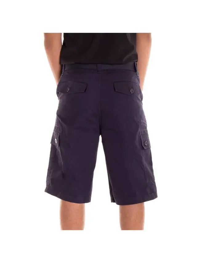 Alt view image 6 of 6 - Alta Designer Fashion Men's Cargo Shorts, Twill Belt Included - Navy Size 38