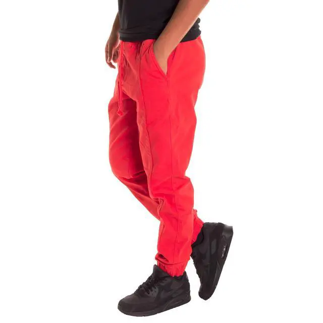 Alt view image 2 of 7 - Alta Fashion Men's Casual Jogger Pants with Expandable Waist - Red - Extra Large