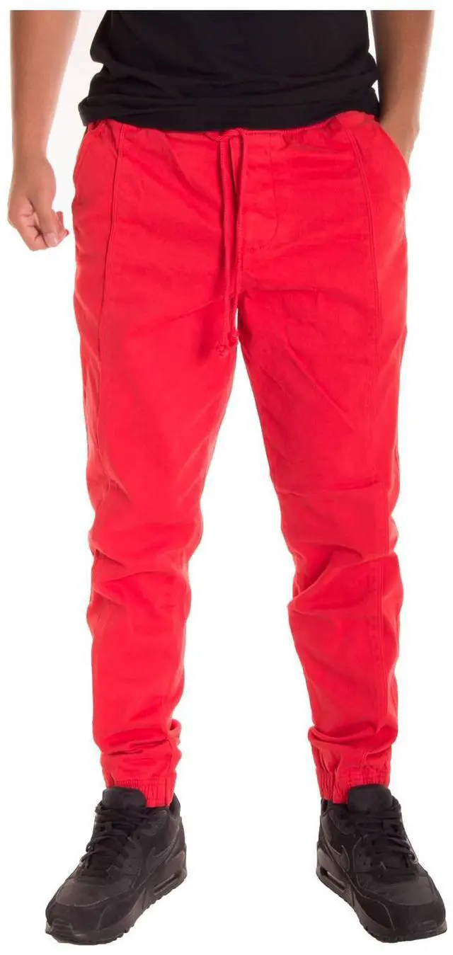 Alt view image 5 of 7 - Alta Fashion Men's Casual Jogger Pants with Expandable Waist - Red - Extra Large