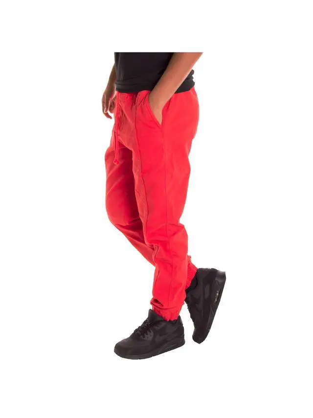 Alt view image 6 of 7 - Alta Fashion Men's Casual Jogger Pants with Expandable Waist - Red - Extra Large