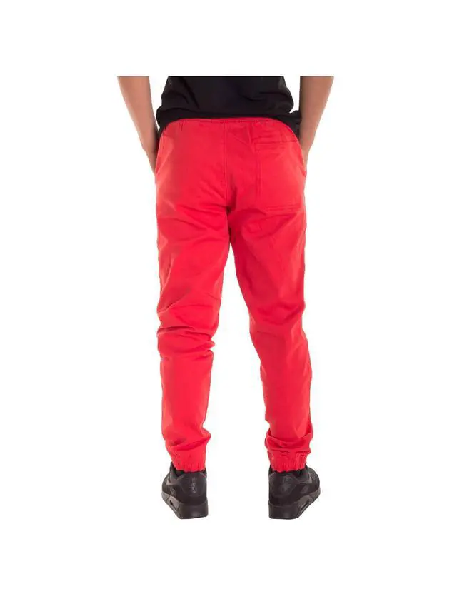 Alt view image 7 of 7 - Alta Fashion Men's Casual Jogger Pants with Expandable Waist - Red - Extra Large
