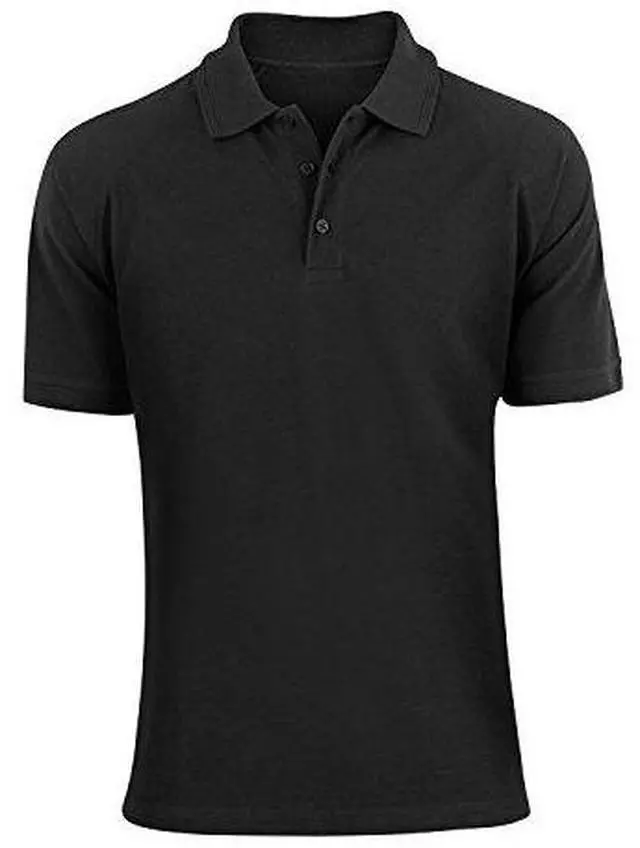 Alt view image 3 of 4 - Alta Fashion Designer Mens Classic Fit Polo Short Sleeve Shirt, Black, S