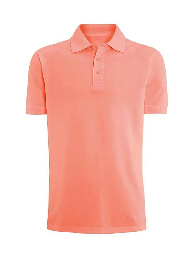 Alt view image 5 of 5 - Alta Fashion Designer Mens Classic Fit Polo Short Sleeve Shirt, Orange, S