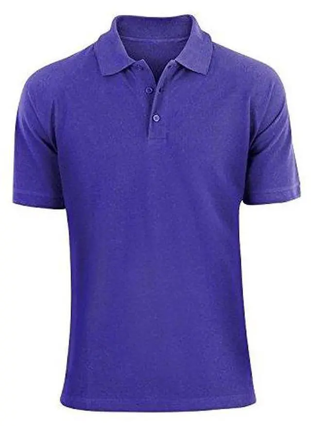 Alt view image 3 of 4 - Alta Fashion Designer Mens Classic Fit Polo Short Sleeve Shirt, Royal Blue, M