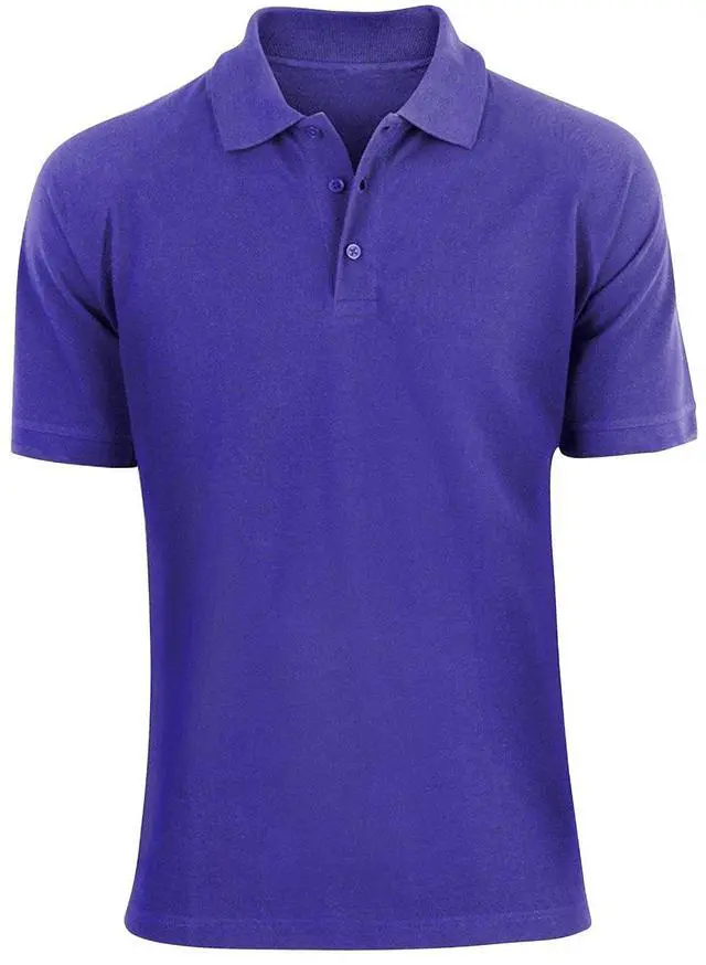 Alt view image 4 of 4 - Alta Fashion Designer Mens Classic Fit Polo Short Sleeve Shirt, Royal Blue, M