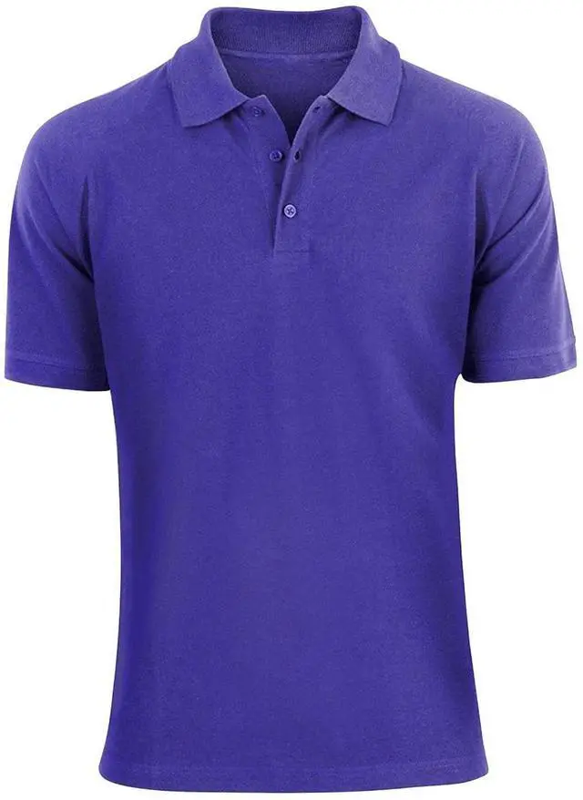 Alt view image 5 of 5 - Alta Fashion Designer Mens Classic Fit Polo Short Sleeve Shirt, Royal Blue, S