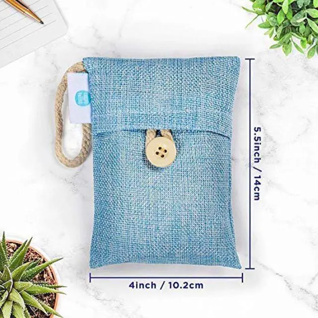 Alt view image 4 of 6 - Bamboo Charcoal Air Purifying Bags 5-Pack Odor Eliminator & Moisture Absorber