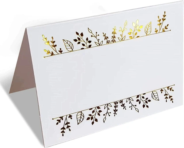 Main image of 100 Table Place Setting Name Tent Cards for Wedding, Banquets, Events 2.5"x3.75"