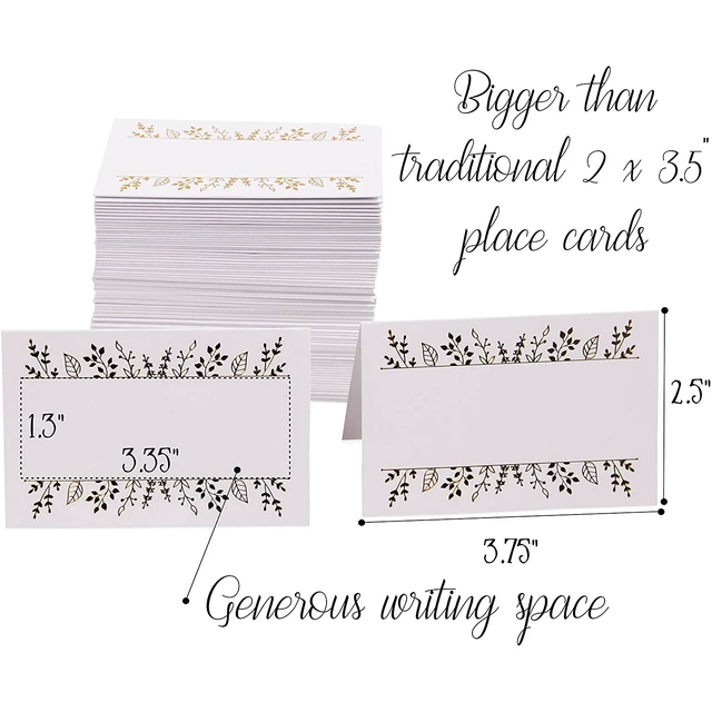 Alt view image 2 of 6 - 100 Table Place Setting Name Tent Cards for Wedding, Banquets, Events 2.5"x3.75"