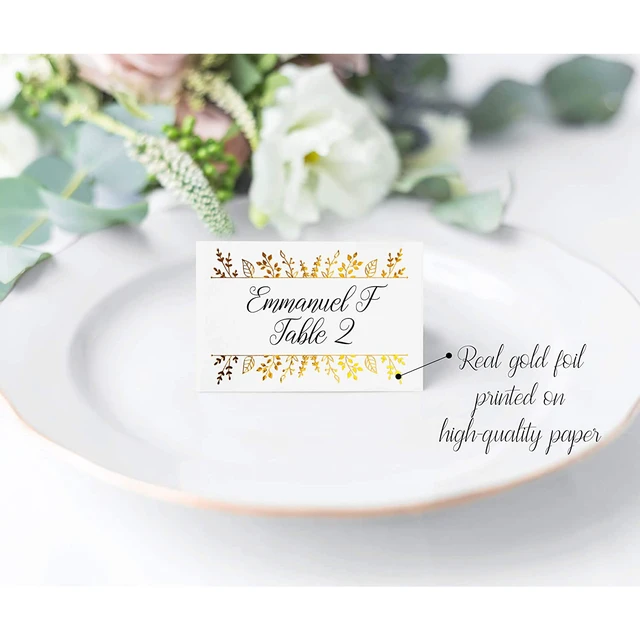 Alt view image 3 of 6 - 100 Table Place Setting Name Tent Cards for Wedding, Banquets, Events 2.5"x3.75"