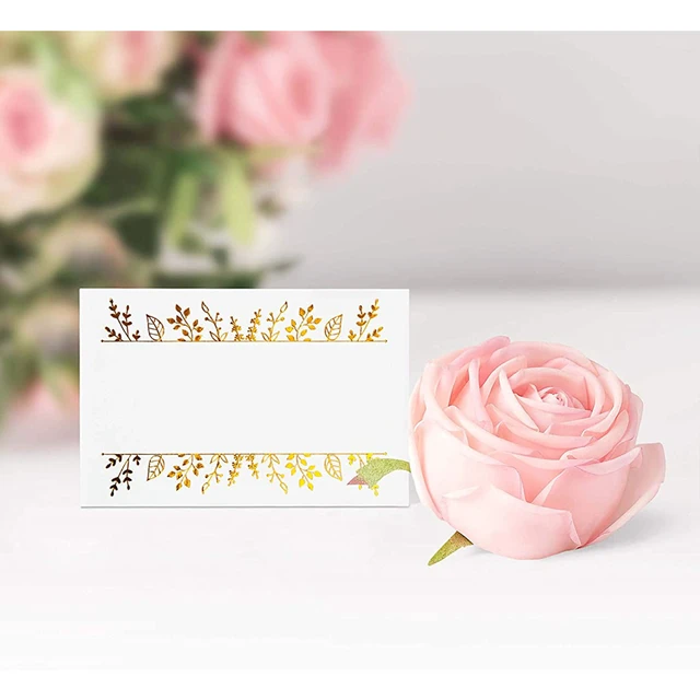 Alt view image 5 of 6 - 100 Table Place Setting Name Tent Cards for Wedding, Banquets, Events 2.5"x3.75"