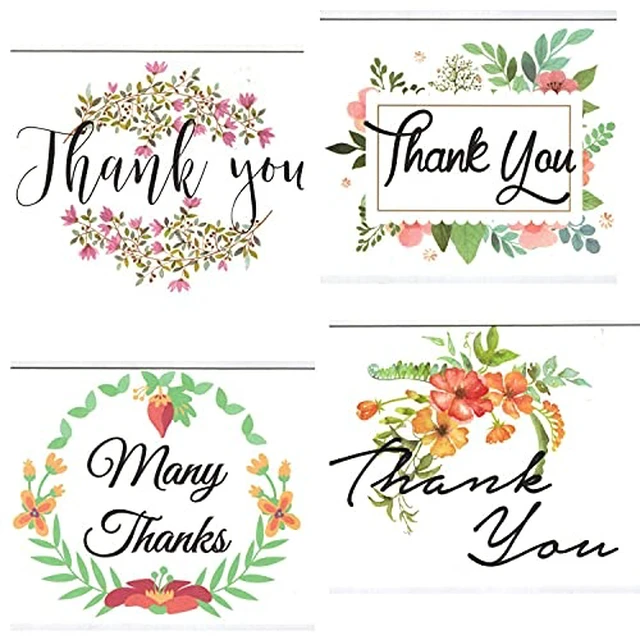 Alt view image 7 of 7 - Altatac 100 Floral All Occasions Envelopes Thank You Table Notes Cards Set 4x6 Inch Bulk Pack for Baby and Bridal Shower High Quality Party Supplies with Watercolor Design