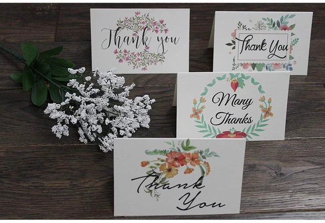 Alt view image 6 of 7 - Altatac 100 Floral All Occasions Envelopes Thank You Table Notes Cards Set 4x6 Inch Bulk Pack for Baby and Bridal Shower High Quality Party Supplies with Watercolor Design