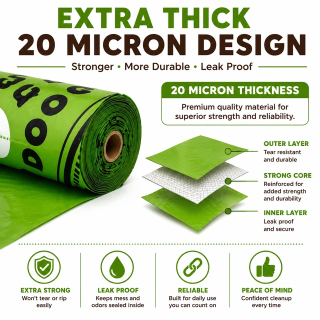 Alt view image 6 of 7 - Altatac Dog Poop Bags 60 Count Compostable Leak Proof Unscented Rolls for Pet Waste Cleanup, Eco-Friendly, Single Pack
