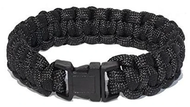 Alt view image 2 of 2 - Every Day Carry 9.5" Survival Paracord Bracelet Plastic Release Buckle - Black