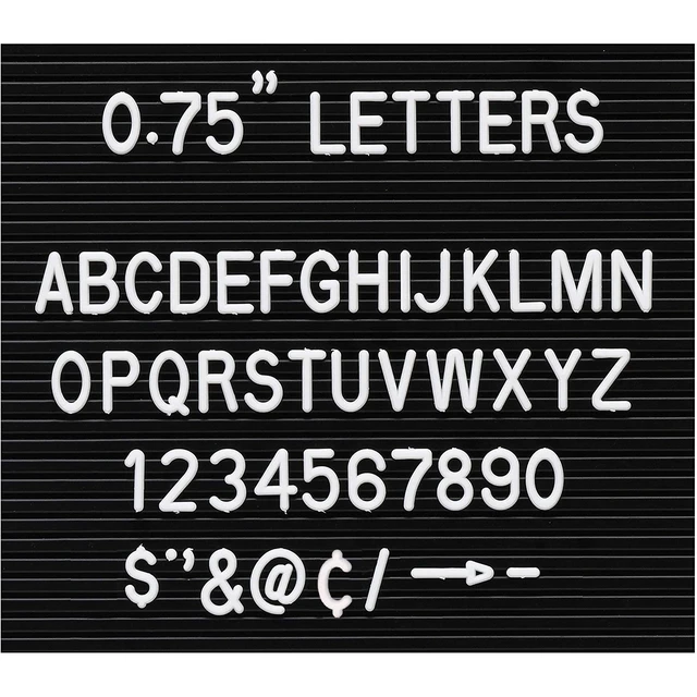 Alt view image 2 of 6 - White Plastic Set of Letters Numbers and Symbols for Board, 3.75" Height