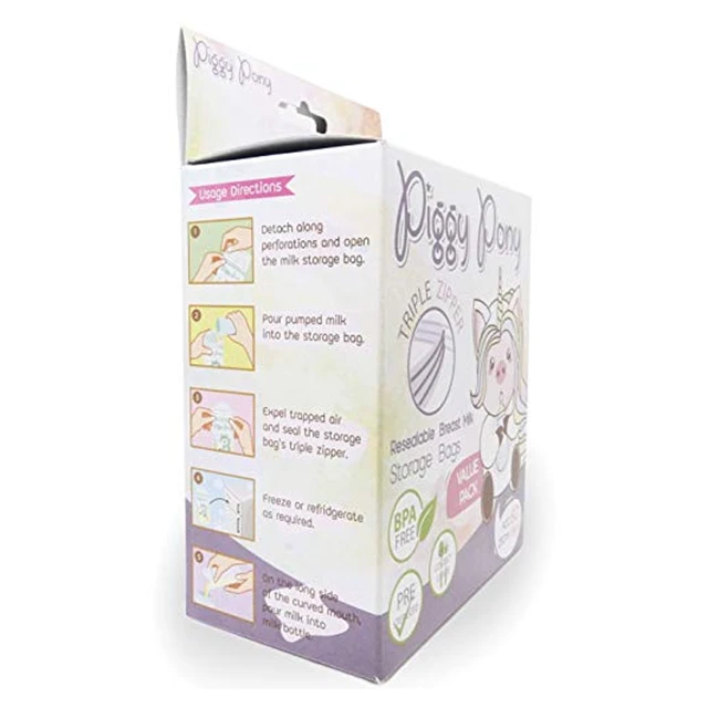 Alt view image 4 of 7 - 240 Triple Zipper Reusable Resealable 9oz BPA Free Breast Milk Storage Bags