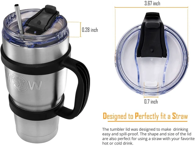Alt view image 5 of 6 - 30 oz Clear Plastic Tumbler Replacement Lid Spill Proof Compatible YETI 2 Pack