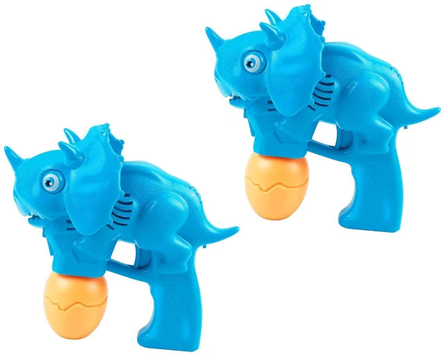 Main image of 2-Pack Dinosaur Bubble Gun Kids LED Light Sound Automatic Blaster w/ 2 Solutions