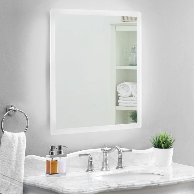 Alt view image 2 of 4 - Eisen Home LED Bathroom Vanity Mirror 48x27 Lighted Bluetooth Anti-Fog Dimmable