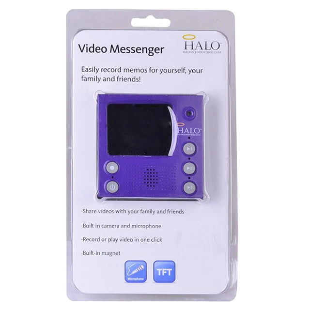 Alt view image 2 of 2 - Halo Personal Magnetic Video Messenger Memo Recorder w/ 1.5" LCD Display Purple