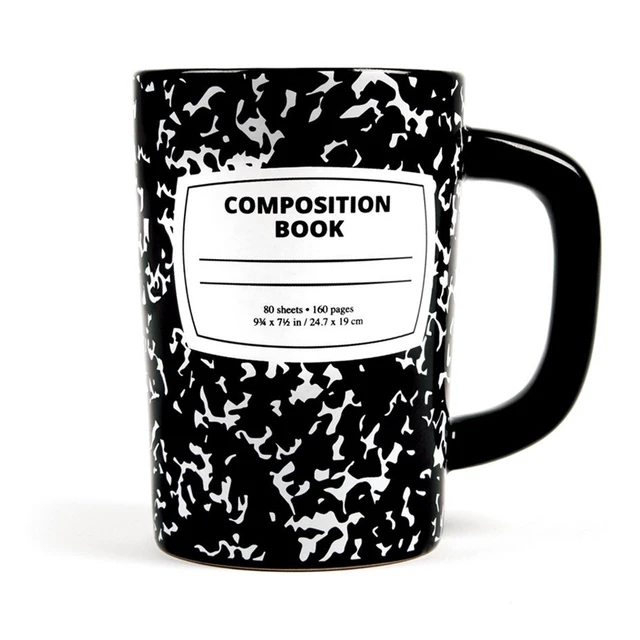 Alt view image 2 of 2 - Out of Print 12oz Hot / Cold Composition Book Design Ceramic Coffee Mug, Black