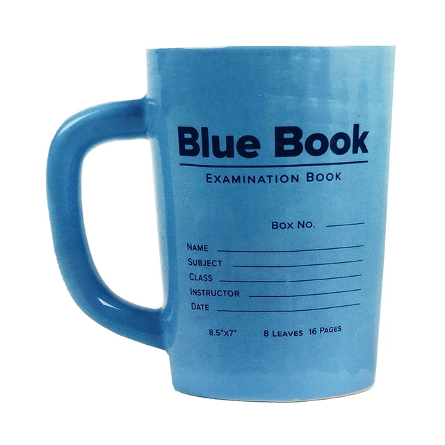Alt view image 2 of 2 - Out of Print 12oz Hot / Cold Blue Book Design, Ceramic Coffee Mug, Blue