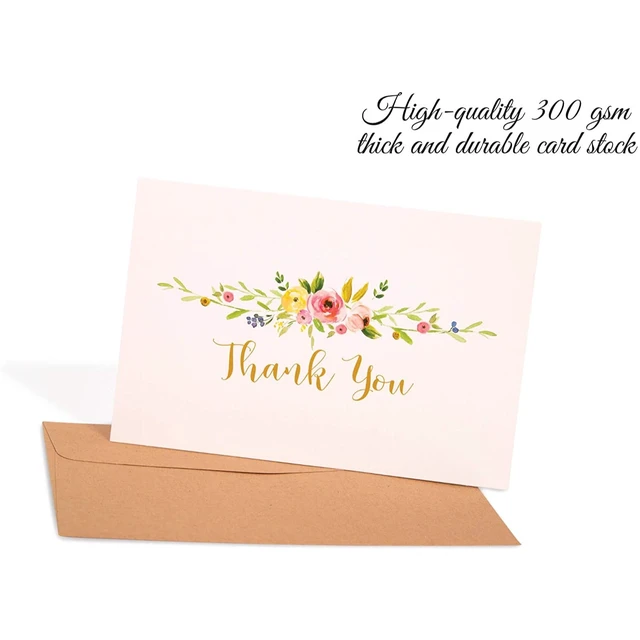Alt view image 2 of 7 - 40 Pack Thank You Cards with Envelopes Bulk Set Stickers 4x6 Blank Minimalist