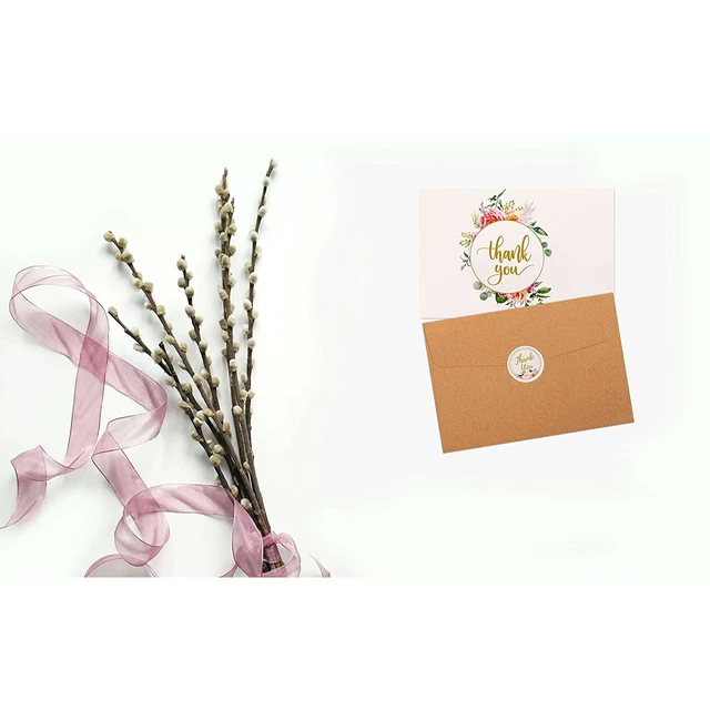 Alt view image 5 of 7 - 40 Pack Thank You Cards with Envelopes Bulk Set Stickers 4x6 Blank Minimalist