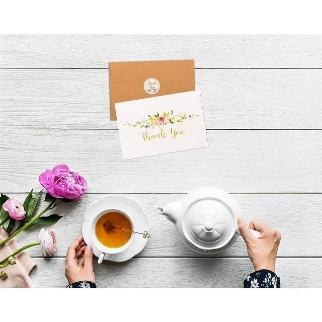 Alt view image 6 of 7 - 40 Pack Thank You Cards with Envelopes Bulk Set Stickers 4x6 Blank Minimalist