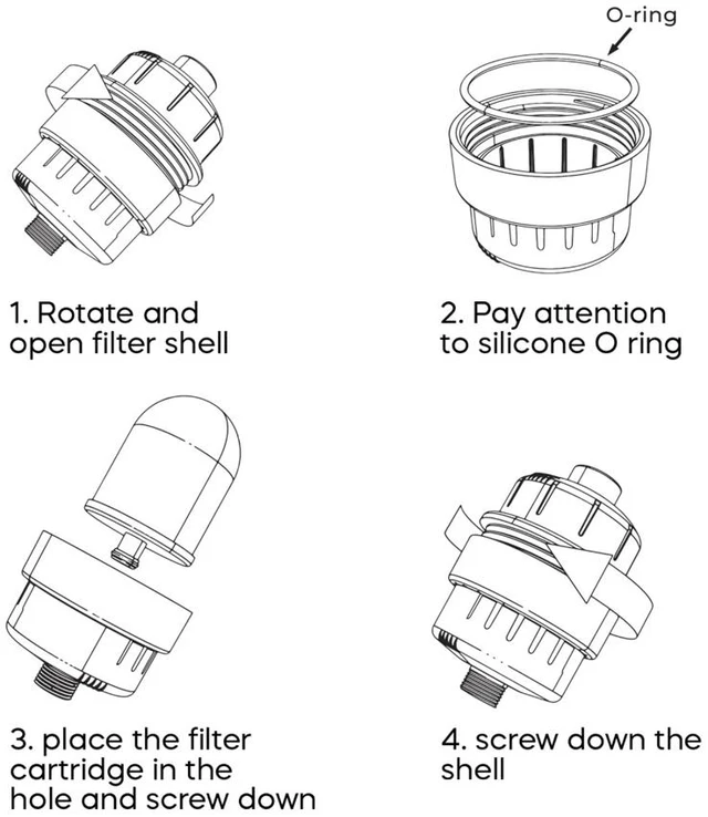 Alt view image 4 of 6 - 15-Stage Shower Filter Removes Chlorine, Odors, Metals Hair & Skin Care
