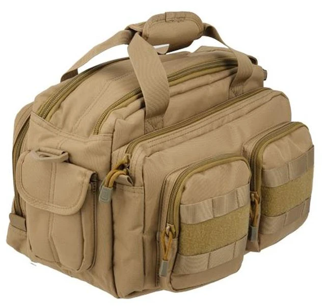 Main image of Lancer Tactical CA-980 MOLLE Padded Pistol Case Shooting Range Bag - Tan