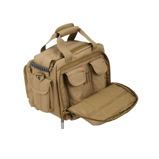 Alt view image 3 of 3 - Lancer Tactical CA-980 MOLLE Padded Pistol Case Shooting Range Bag - Tan