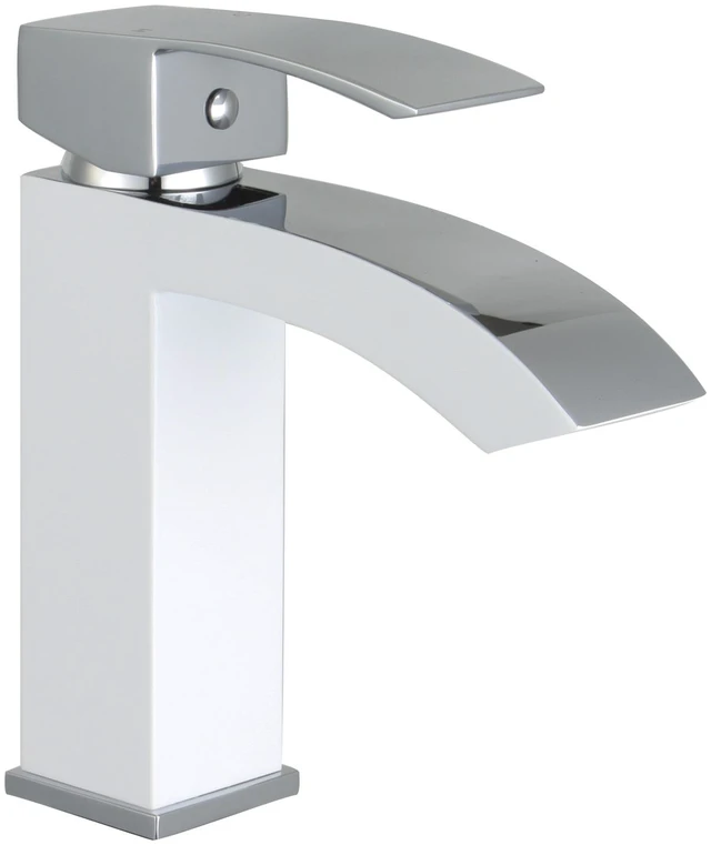 Main image of Eisen Home 6" Single Hole Single Handle Kitchen Sink Faucet White Polished Chrom