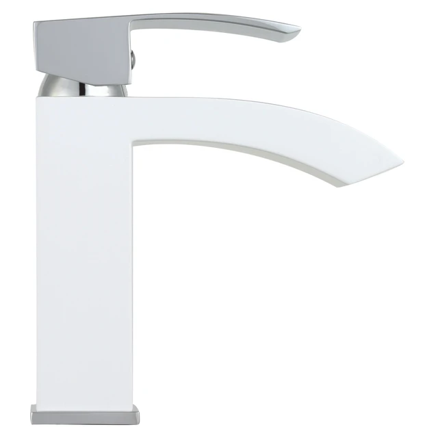 Alt view image 2 of 4 - Eisen Home 6" Single Hole Single Handle Kitchen Sink Faucet White Polished Chrom