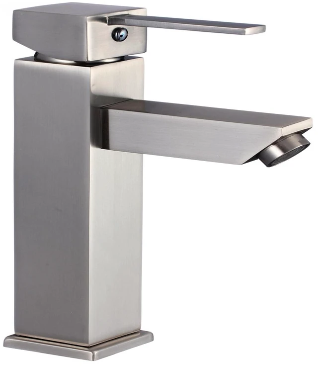 Main image of Eisen Home 8122 Single Handle Bathroom Sink Faucet Brushed Nickel EH-8122BN New