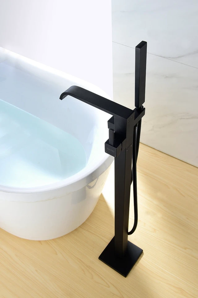 Alt view image 3 of 7 - Eisen Home Sevenfalls 8015 Floor Mount Freestanding Bathtub Faucet Matte Black