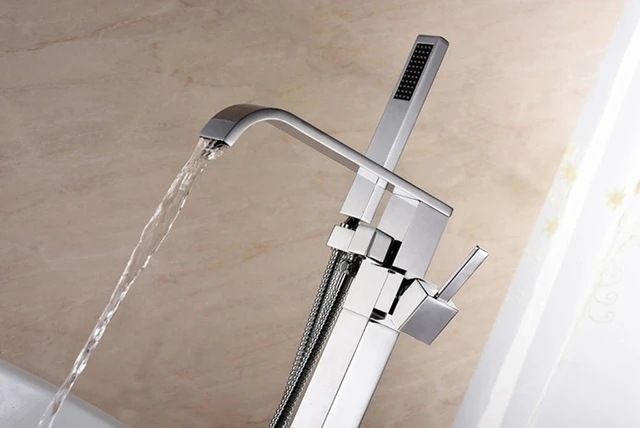 Alt view image 3 of 3 - Eisen Home Sevenfalls Floor Mount Freestanding Bathtub Faucet Polished Chrome